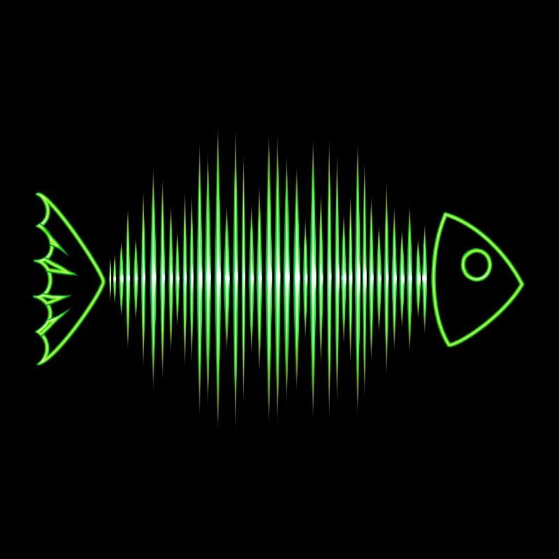 Fish skeleton, frequency, music, wave, curve,