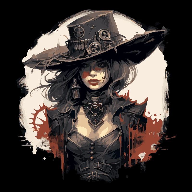 Emo Cowboy Steampunk Mädchen