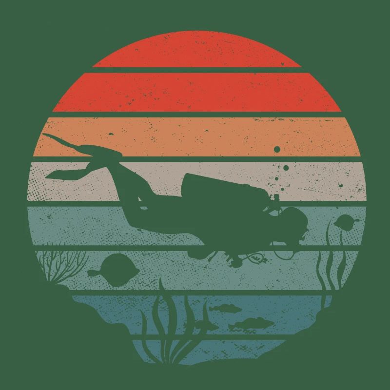 RETRO SCUBA DIVER TAUCHEN GERÄTETAUCHEN TAUCHER