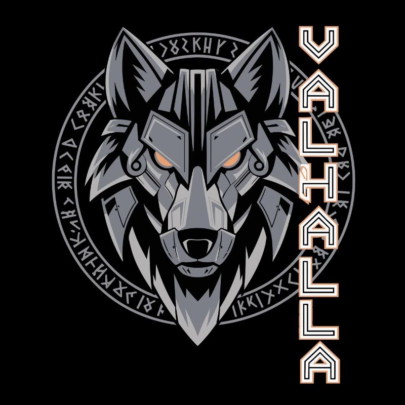 Norse Wolf Valhalla Rune Design
