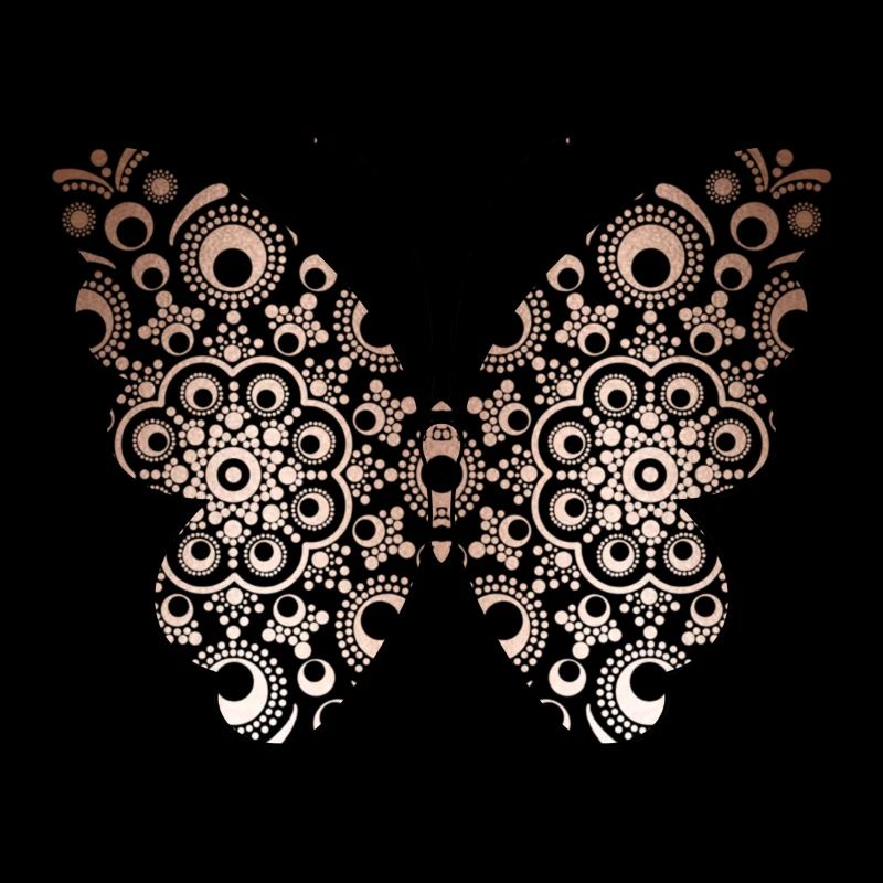 Conception de mandala papillon doré