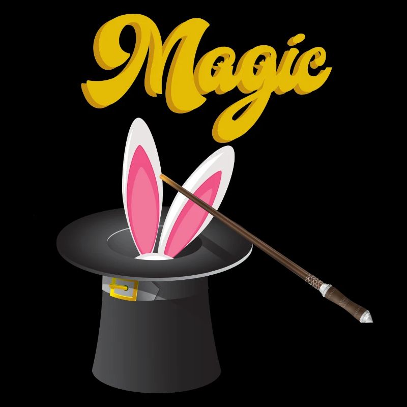 Rabbit in magic hat Magic Tshirt design