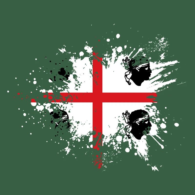 Sardaigne Drapeau Klecks Drapeau sarde Spritzer