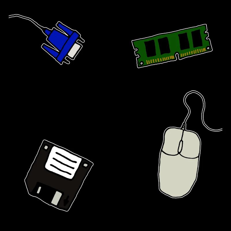 Retro Computer Floppy VGA Mouse Memory