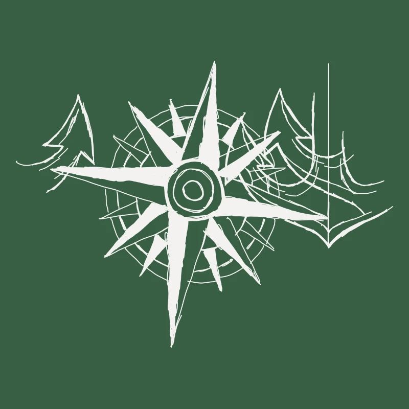 Kompass mit Anker hellgrau