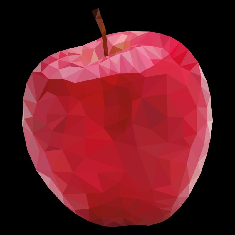 Apple designed in Low Poly Art