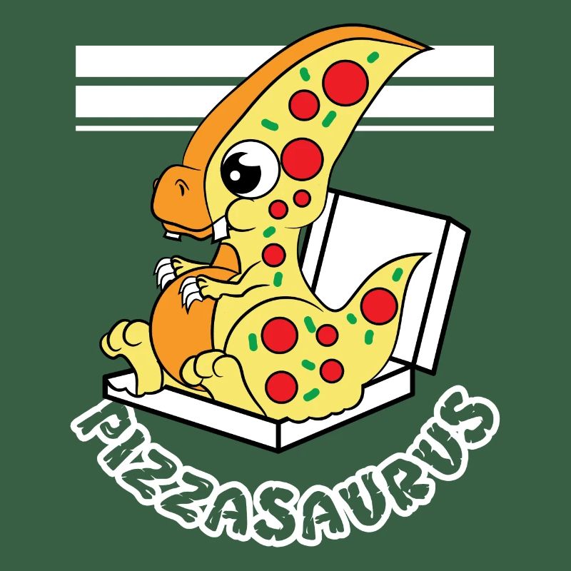 Conception de teeshirt "Pizzasaurus" mignonne et