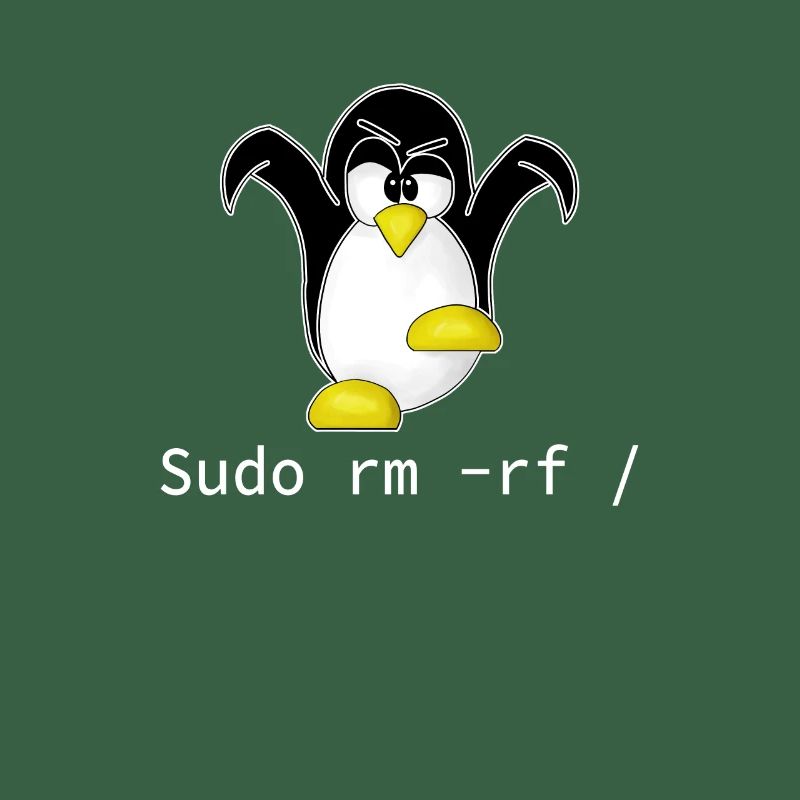 Tux Linux Pinguin Sudo Rm Rf | Computerfreak Hacke