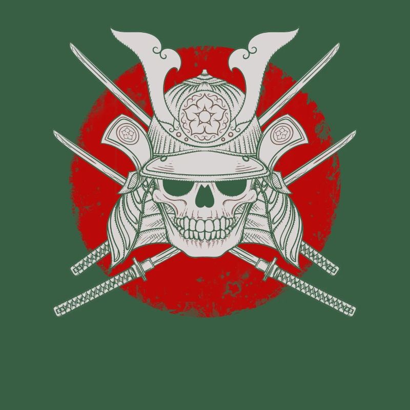 Samurai warrior, sunset, skull Japan