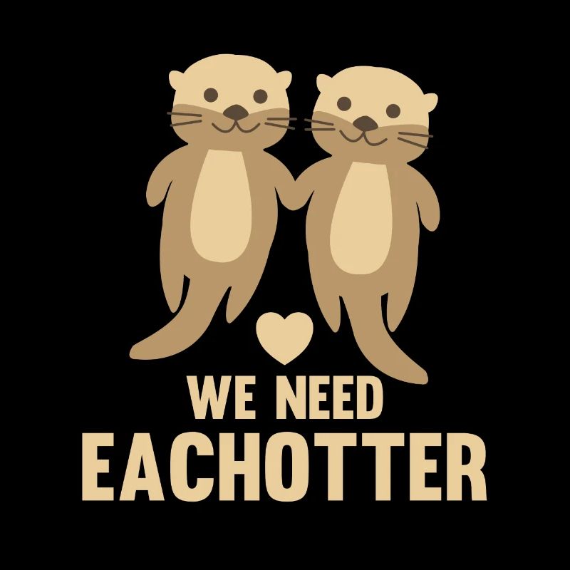 we need eachotter süße Otter mit Herz Paar Liebe