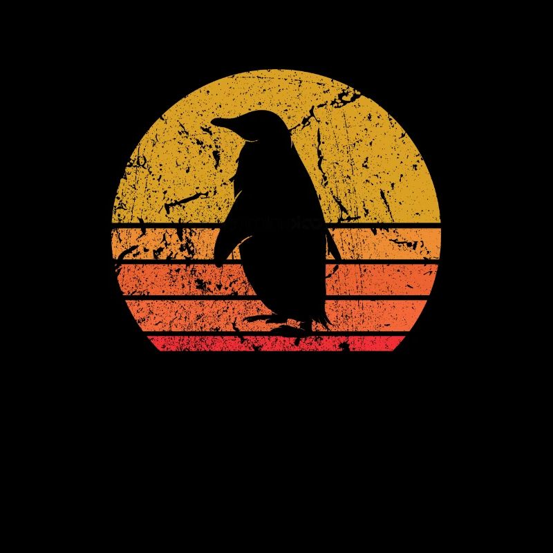 Retro Sonne Pinguin Wildtier Tier Geschenk