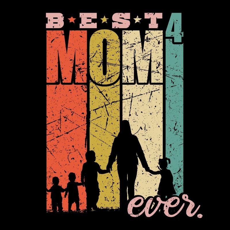 Best Mom Ever vierfache Mama Mutter mit 4 Kindern