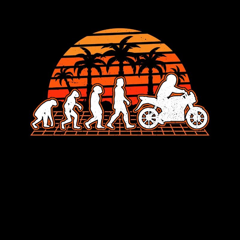 Motorradfahrer Evolution Retro Motorrad