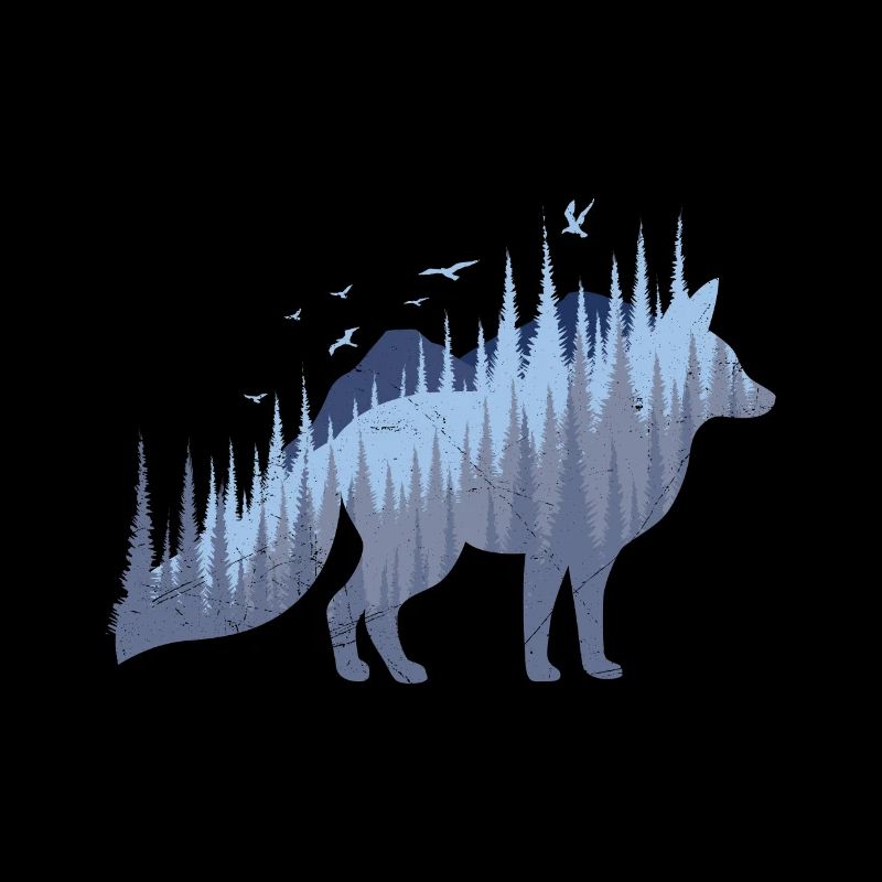 Fox Silhouette Fox Forest Hunter