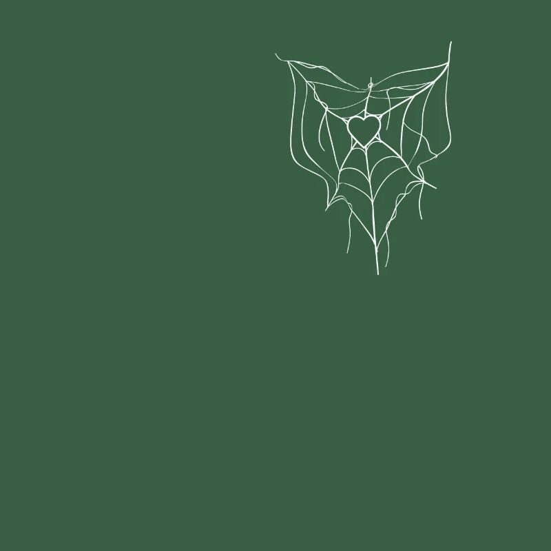 Spider Web Heart Pocket Goth Gothic Spider Net