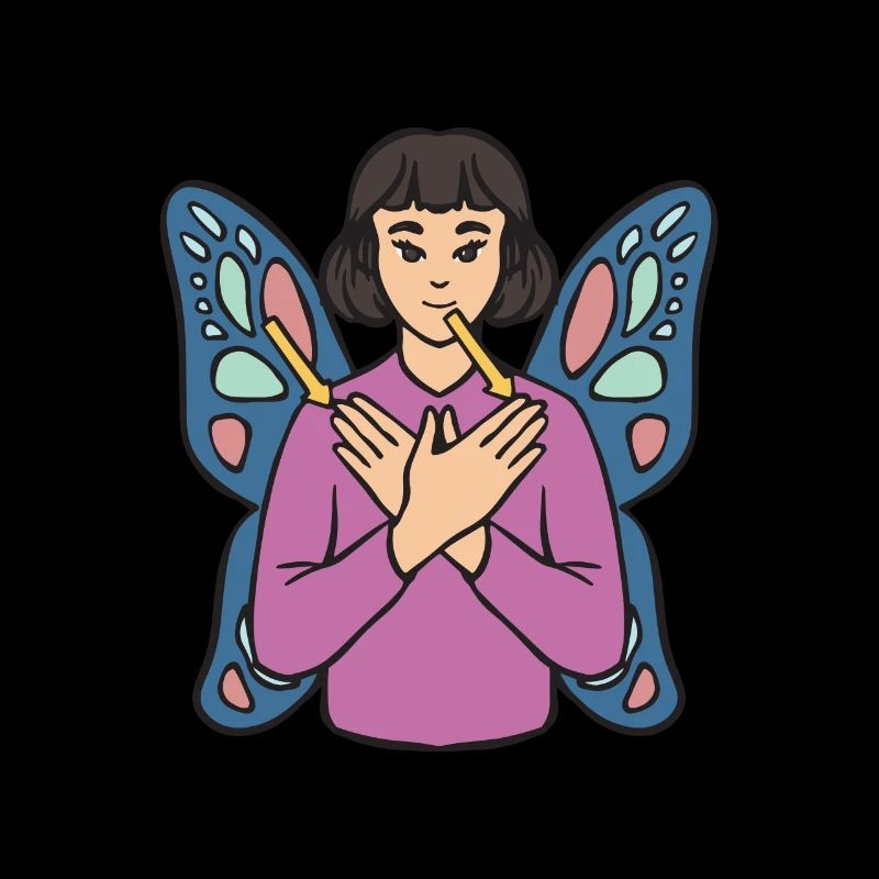 Butterfly ASL Hand Gesture Deaf