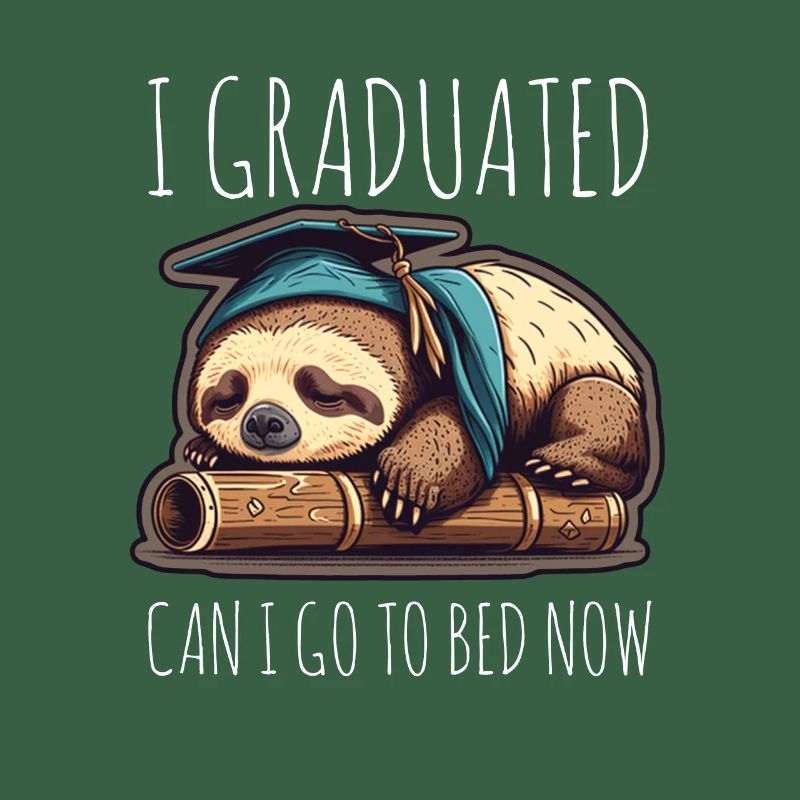 Diplôme Sleeping Sloth Uni Master Bachelor