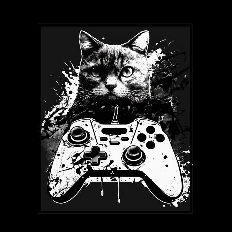 Cats and Gaming Katze Kätzchen Controller Zocken