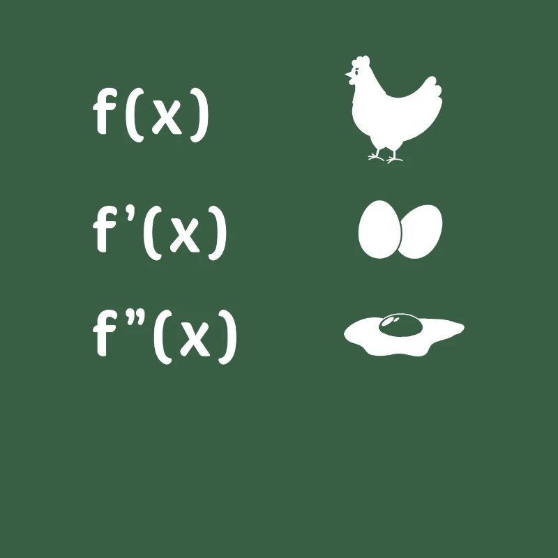 Derivative Function Chicken Egg Fried Egg Maths