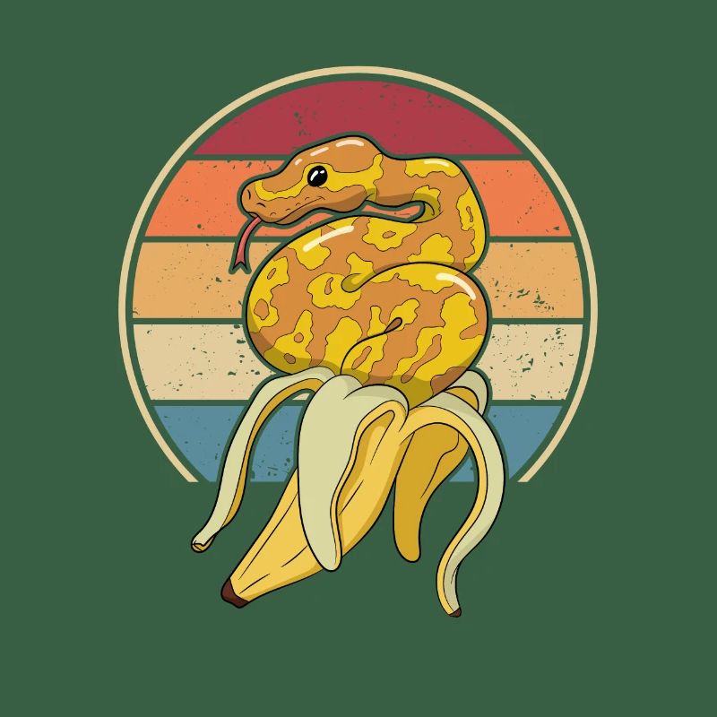 Retro Schlange Schuppenkriechtiere Python Banana