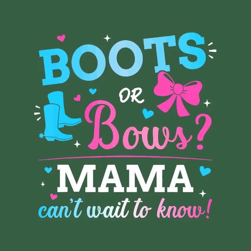 Geschlecht enthüllen Stiefel oder Schleifen Mama passend Baby