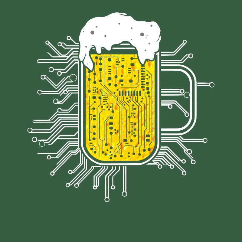 Computer Chip Beer Nerd CPU Computer Scientist Funny
