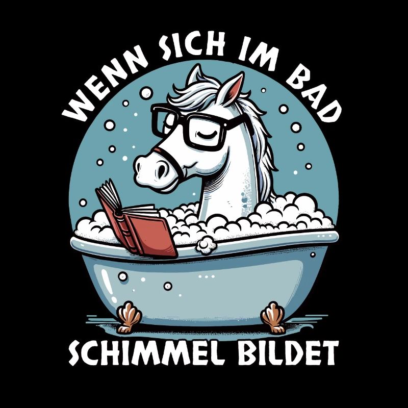 Meme Lustiger Spruch Pferd Schimmel im Bad, Fun