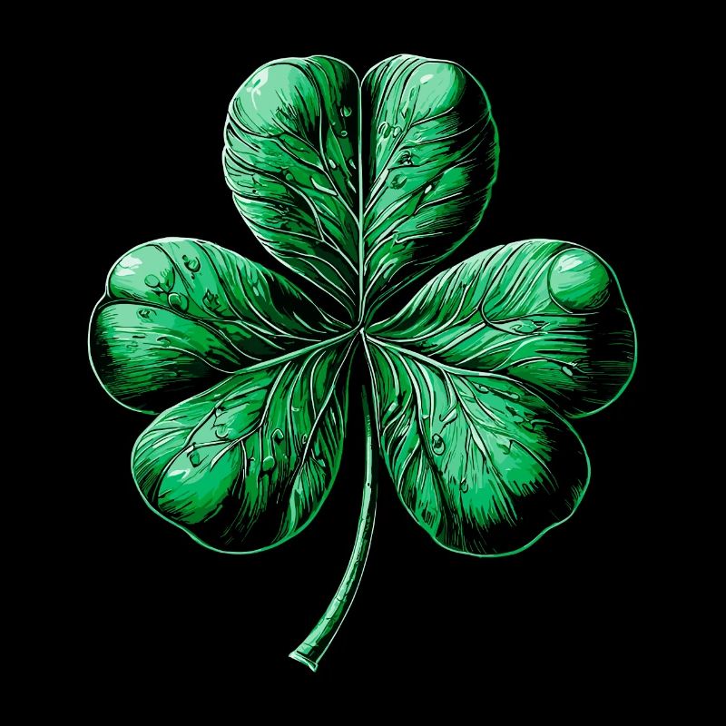Trèfle vert à trois feuilles