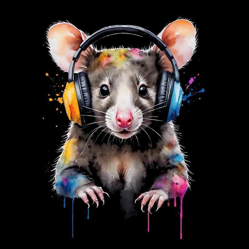 Casque Opossum Imprimé de conception animale colorée