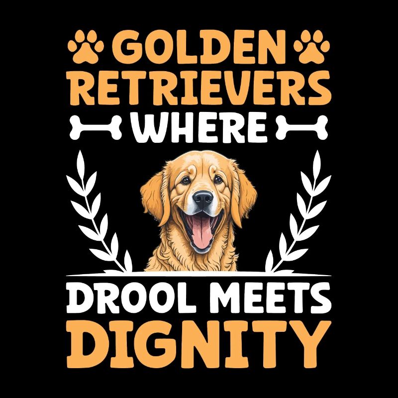 Golden Retrievers Where Drool Meets Dignity GR Dog