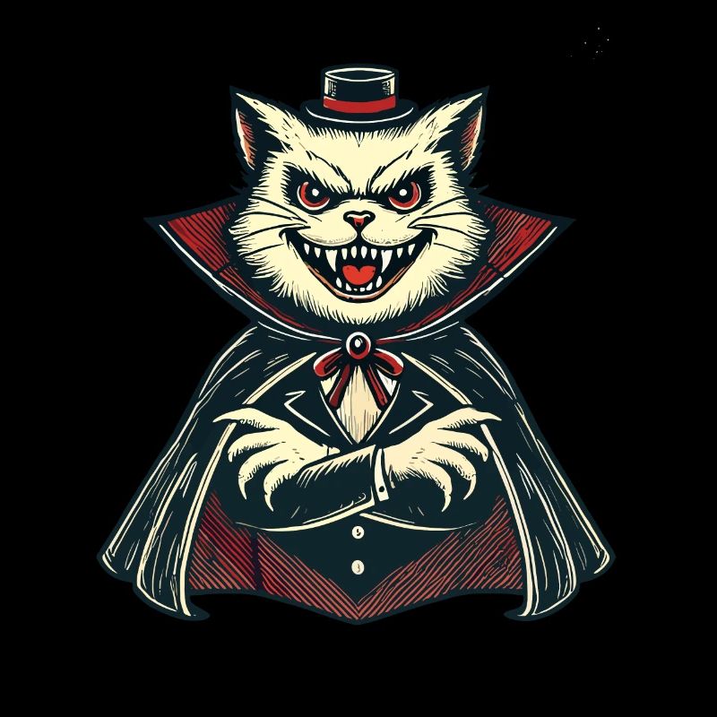 Chat vampire Chat d’Halloween mignon