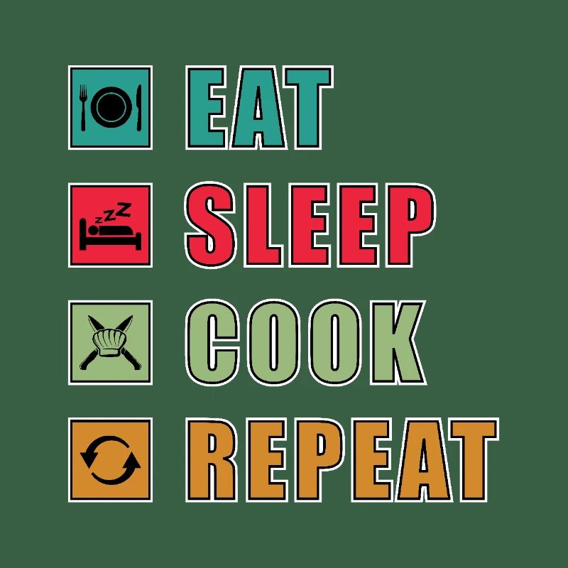 Eat Sleep Cook Repeat - Kochen - Küche