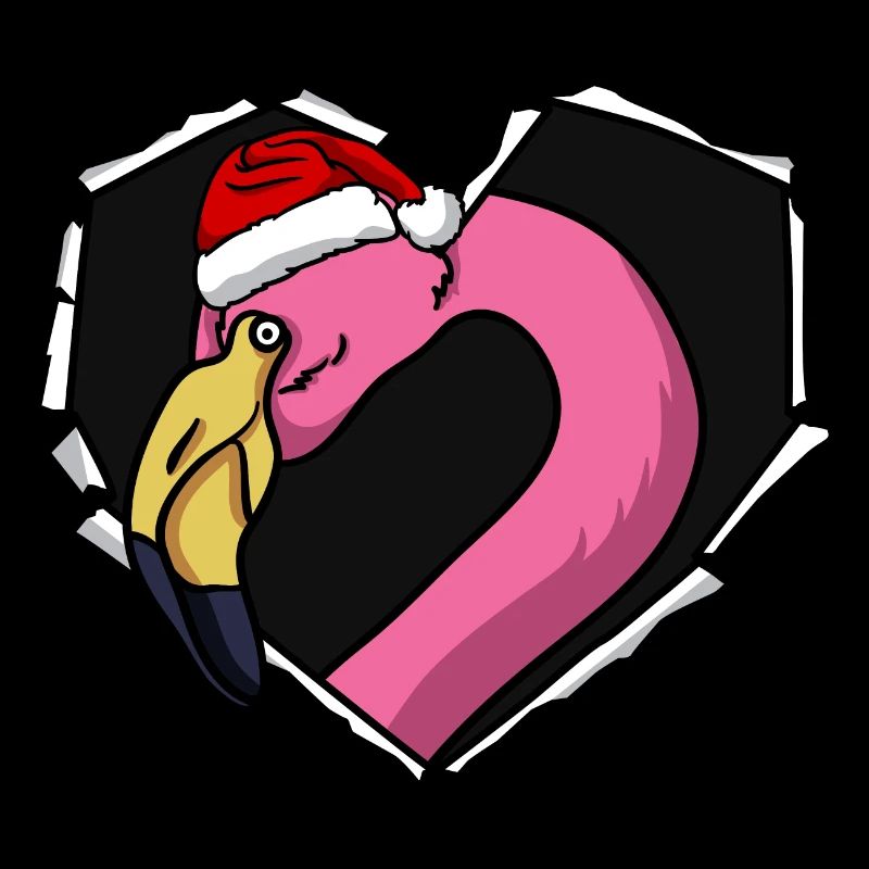Flamingo crack torn perforated cap heart