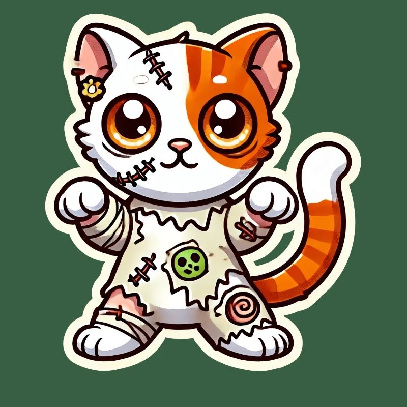 Süßes Zombie Katze Halloween Kostüm Süßes oder Saures!
