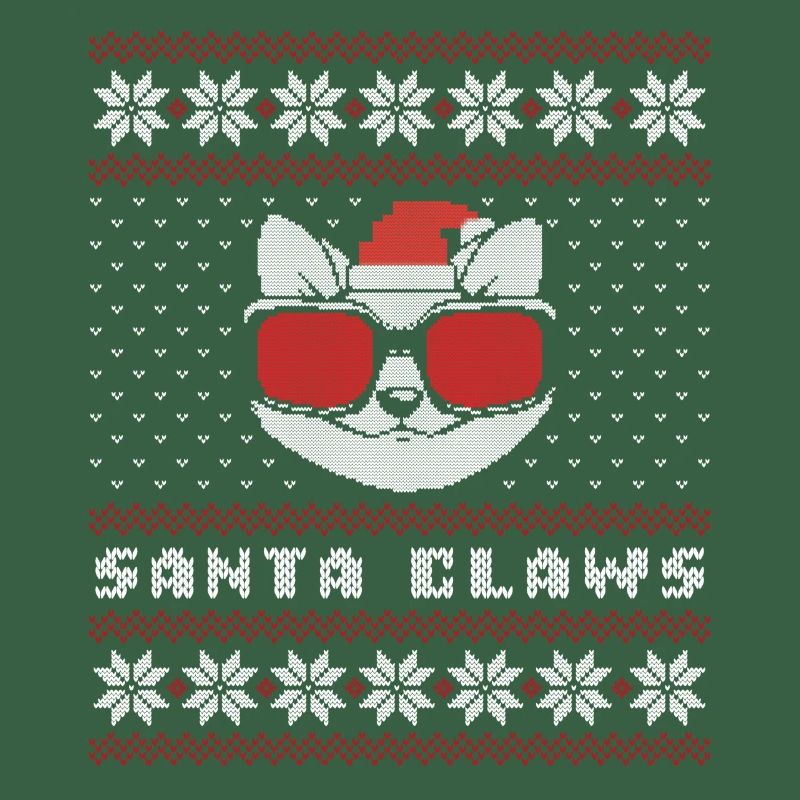 Pull de Noël laid chat Santa Claws