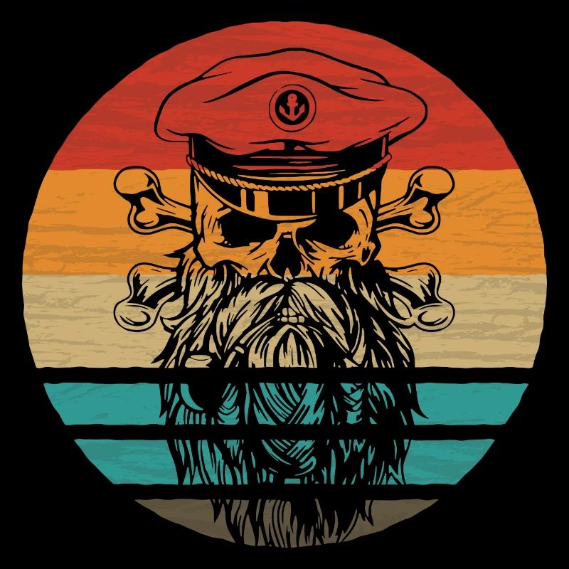 Pirate Skull Retro Style Vintage