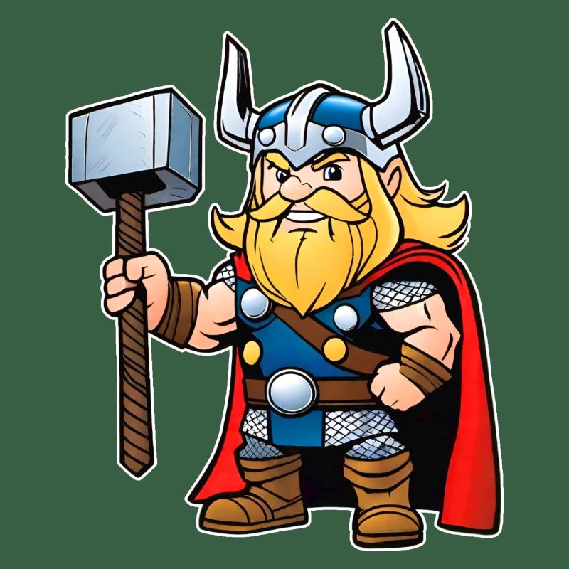 Cute Thor in comic book style