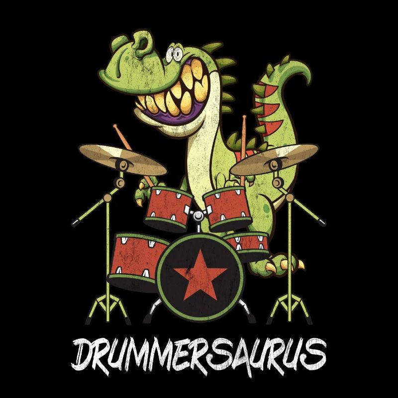Drummersaurus Drummer TRex Schlagzeug Dinosaurier