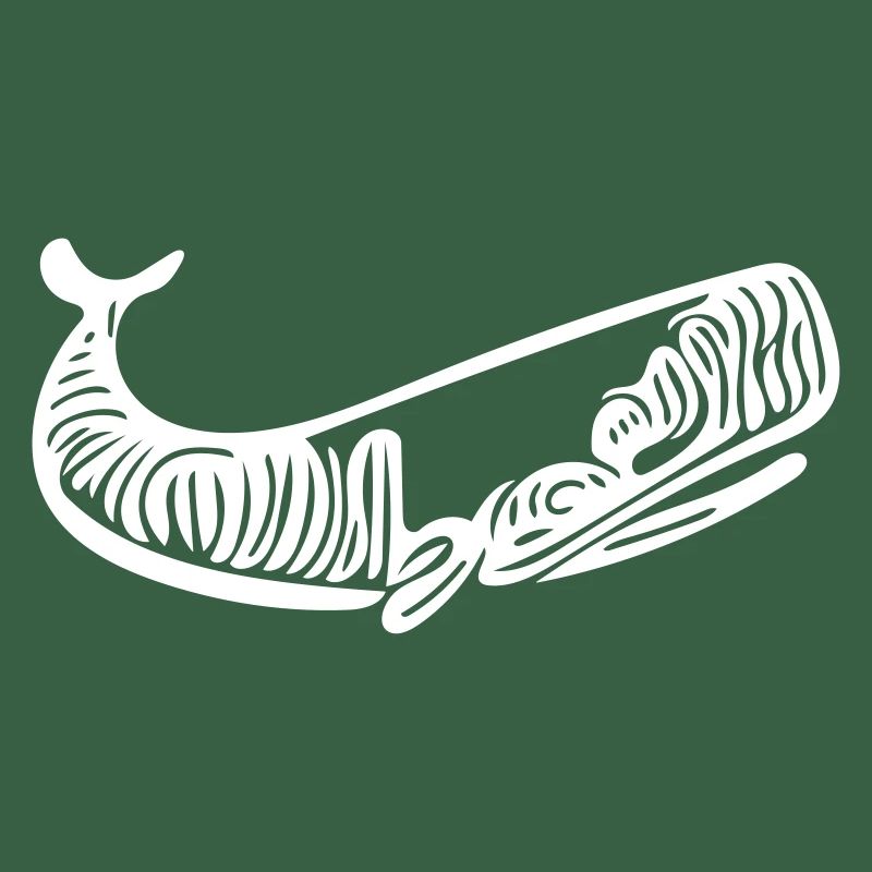 Vector Whale Drawing Style