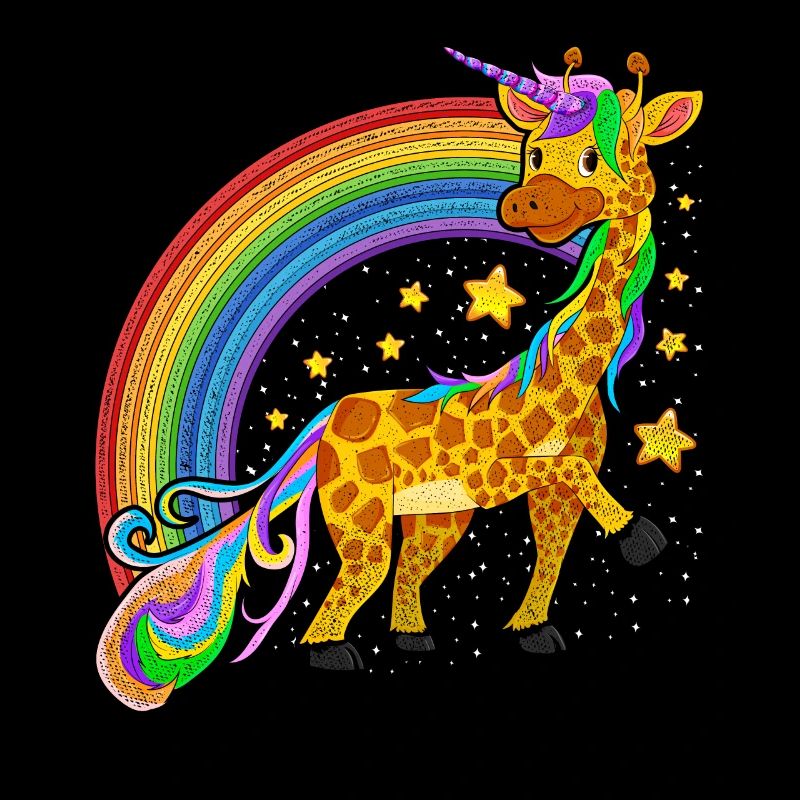 Fantasy Märchen Tier Regenbogen Giraffe Einhorn