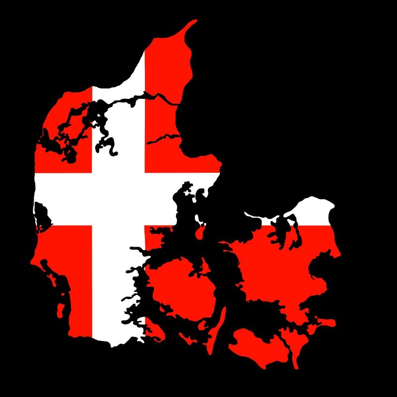 Drapeau du Danemark et carte du Danemark