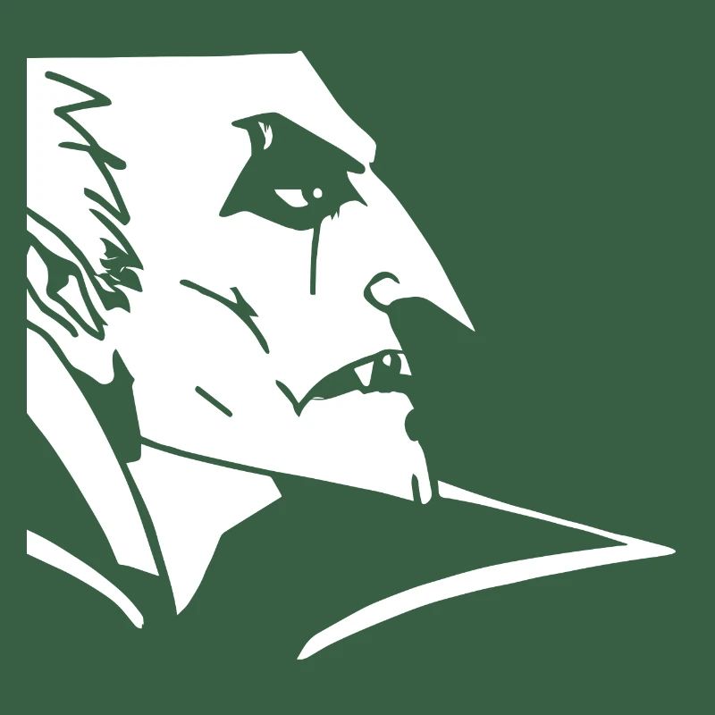 Vampire de profil gravure sur bois