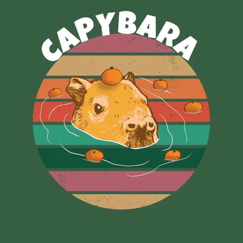 Conception de mème orange Capybara