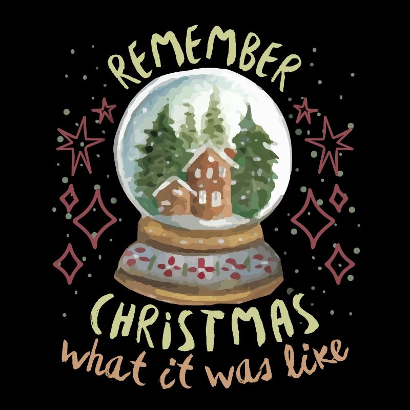 Christmas, nostalgic saying with snow globe