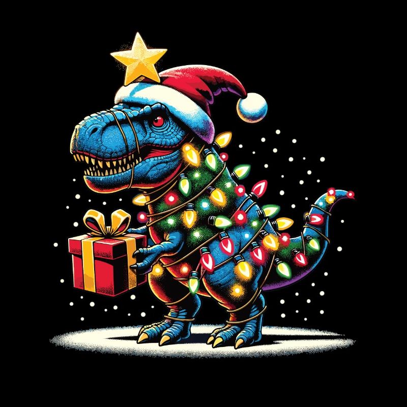 Tree Rex - Dino mit Weihnachtslichtern