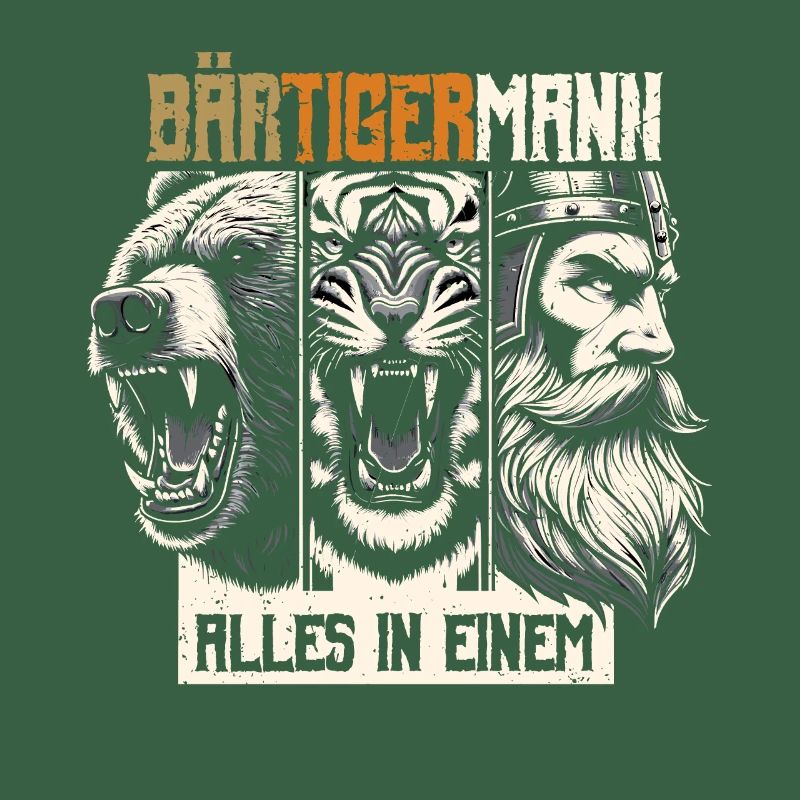 Bärtigermann Bär Tiger Mann Geschenk Bart