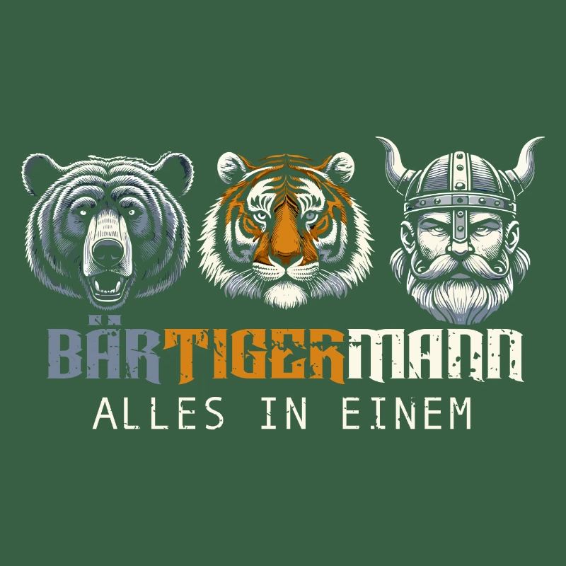 Bärtigermann Bär Tiger Mann Geschenk Bart