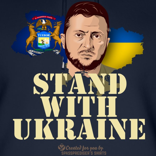 Ukraine Michigan Fahnen Porträt Selenskyj
