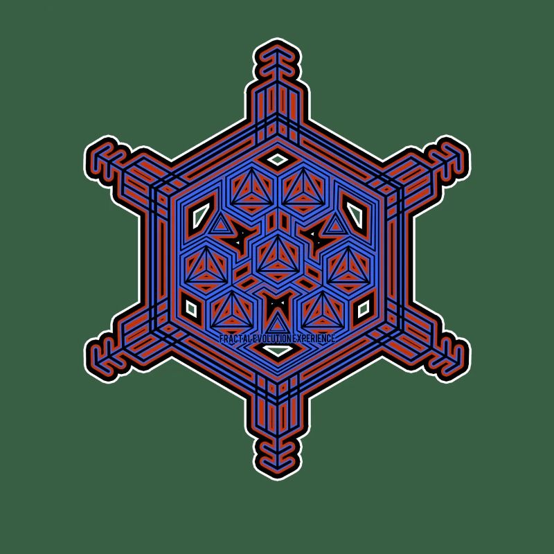 Expérience d’évolution fractale Motif hexagone étoile