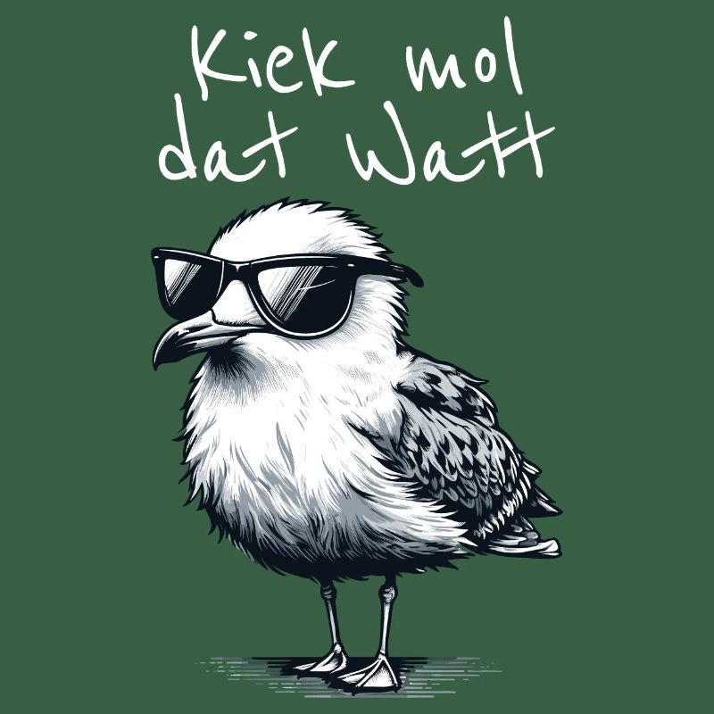 Kiek mol dat Watt Wattwanderer Möwe Spruch